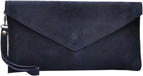 amazon navy suede clutch bag.